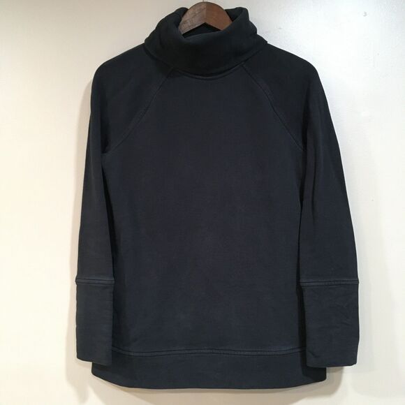 Lululemon Womens 6 Sweatshirt Top Funnel Neck Black Pocket Lounge Athleisure Gym - Picture 1 of 11